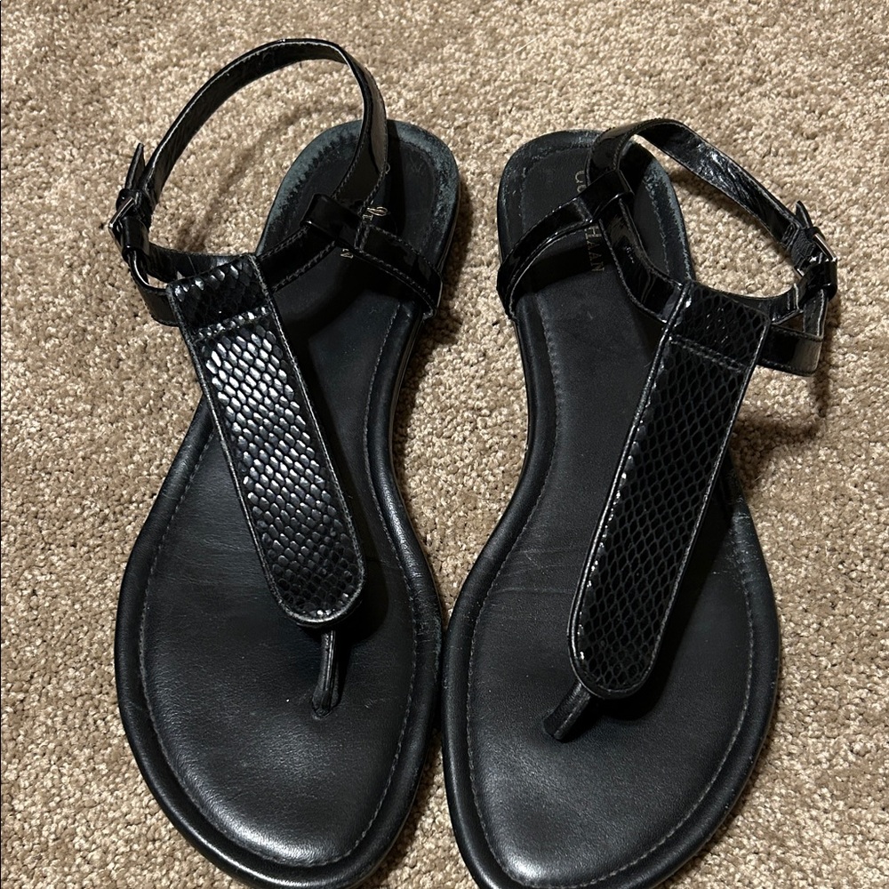 Cole Haan Glossy Black Sandals